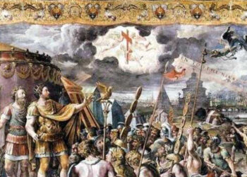 28 octombrie 312 – Bătălia de la Podul Milvius: Constantin cel Mare l-a învins pe Maxentius