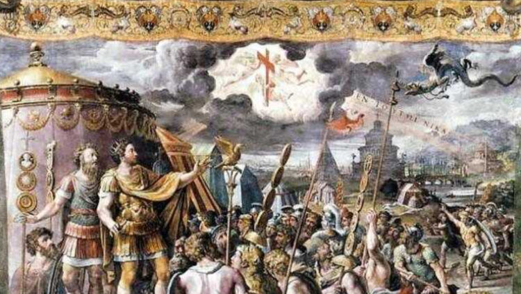28 octombrie 312 – Bătălia de la Podul Milvius: Constantin cel Mare l-a învins pe Maxentius