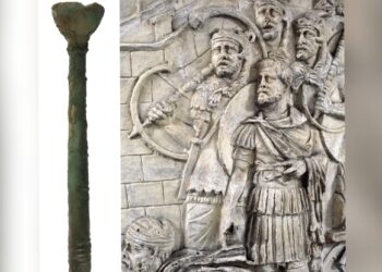 Muștiucul unui corn de luptă roman din timpul împăratului Hadrian, descoperit la Vindolanda