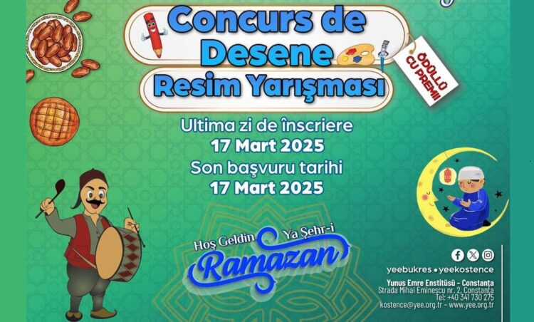 Elevii pasionați de desen, invitați să participe la concursul „LUNA RAMADAN ÎN DOBROGEA”
