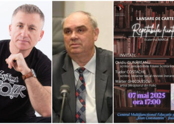 Muzicianul Walter Ghicolescu și prozatorul Ovidiu Dunăreanu, prezenți la lansarea volumului „Repetabila Ființă” al poetei Ecaterina Marga