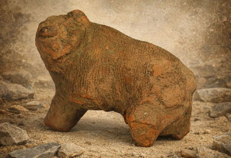 Rară figurină zoomorfă, atribuită culturii Cucuteni, expusă la Muzeul de Istorie din Tecuci