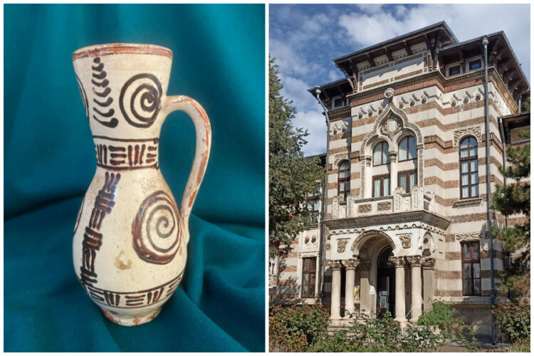 Canceu din ceramică de Bârgău, în patrimoniul Muzeului de Artă Populară Constanța