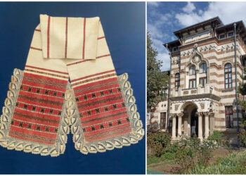Ștergar de nuntă bănățean, din categoria TEZAUR, expus la Muzeul de Artă Populară Constanța