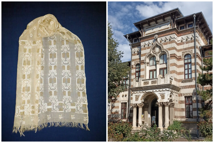 Maramă de Muscel, țesută din borangic, în patrimoniul Muzeului de Artă Populară Constanța