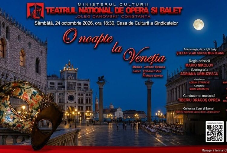 O NOAPTE LA VENEȚIA – Spectaculoasa operetă a lui Johann Strauss, pusă în scenă de TNOB, pe 24 octombrie